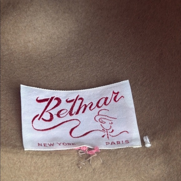 Betmar Tan Faux Fur Hat with Gold Chain